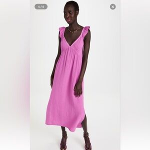 Xirena M Leyla Midi Dress Rosebud Cotton Gauze Size S